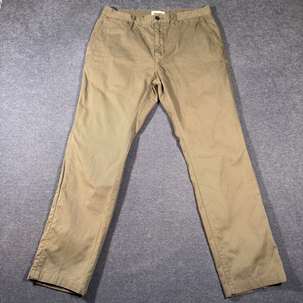 Taylor Stitch Foundation Straight Pants Mens 34x30 Green Organic Cotton Chino